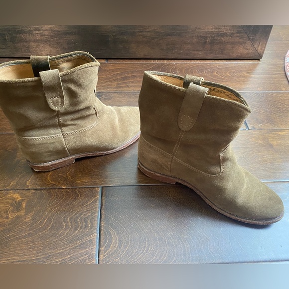 Isabel Marant Beige Suede Crisi Ankle Boots Size 36 designer style boho cowgirl - Picture 3 of 6